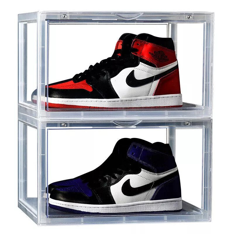 Case Foldable Shoe Box Clear Storage Case Sneaker Container Organizer