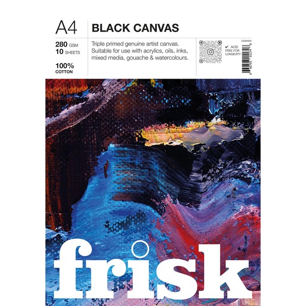 Frisk Black Canvas Pad 280gsm 10sheets A4 (23280004)