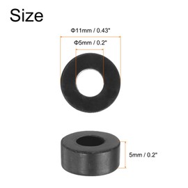 QUARKZMAN Pack of 24 Rubber Washers Rubber Spacer 11 mm Outer Diameter 5 mm Inner Diameter 5 mm Height Round Antivibration Spacer Rubber Bushings Grommets Thick Rubber Washers for Car Accessories