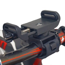 BiKase Handy Phone Clamp, Heavy Duty Bike Phone Holder, Universal Fit, Great for Handlebars, Ebikes, Bicycles, Motorcycles, Treadmills & More, with Strong Rubber Strap to Secure Phone on Every Ride