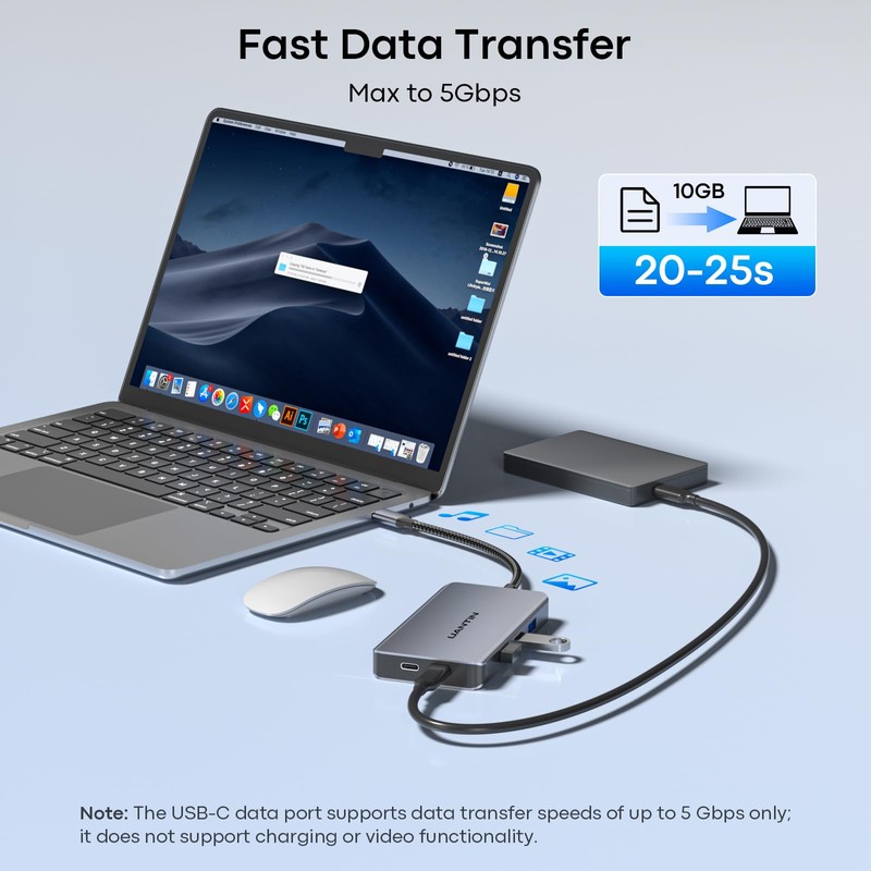 UANTIN Laptop Docking Station 3 Monitors, 8-in-1 USB C Dock