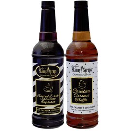 Jordans Skinny Syrups Sugar Free Signature Series 2 Pack - Salted Dark Chocolate Espresso and Chocolate Caramel Truffle - Gluten Free - Keto - Kosher - Made in the USA …