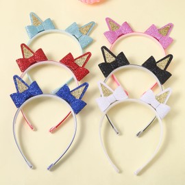 Fishdown Dog Ears Headband for Girls Glitter Sequin Dog Hairbands Cute Dog Headband for Women Girls Costume Party