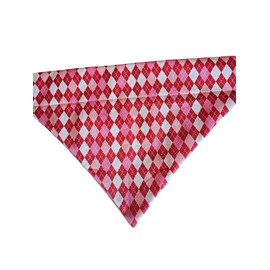 Valentine Plaid Over the Collar Dog Bandana That Slips onto Their Existing Collar Size (Medium)