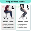 Ergonomic Saddle Stool with wheels - Upgraded Thicker Leather Seat