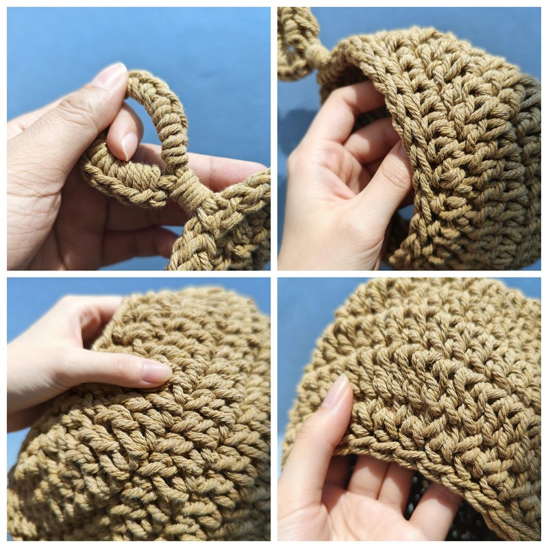 6 Pack Natural Cotton Rope Hanging Basket Hand Woven Wall