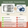 Kids Adults Stainless Steel Bento Box, 3-Compartment Metal Lunch Box