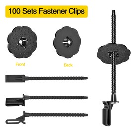 FUTRPOW 100 Sets Nylon Fasteners Clips for Solar Panel Bird Guard,Critter Guard Clips for Attaching Wire Mesh to Solar Panels,Solar Panel Guard Clips, Solar Panel Clips for Squirrel Proof Bird Fence