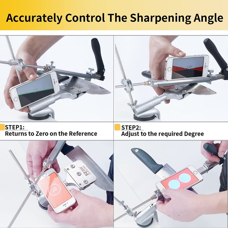 CWOVRS Knife Sharpening Kit, RX-008 Professional Knife Sharpener, 360° Flip
