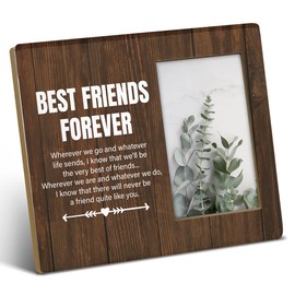 TSUYAWU Friendship Gifts for Women Friends Men, Gift for Friends, Rustic Best Friends Forever Wood Picture Frame 8 x 10 Inch Tabletop and Wall Mounting (Display Photo 4 x 6 Inch)