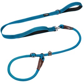 Fida 2-in-1 Slip Leads for Dogs with Double Handles, Tangle Free Leash for Large Dogs That Pull, Heavy Duty No Pull Training Leash Reflective Soft Padded for Large & Medium Breed(6ft,Blue)