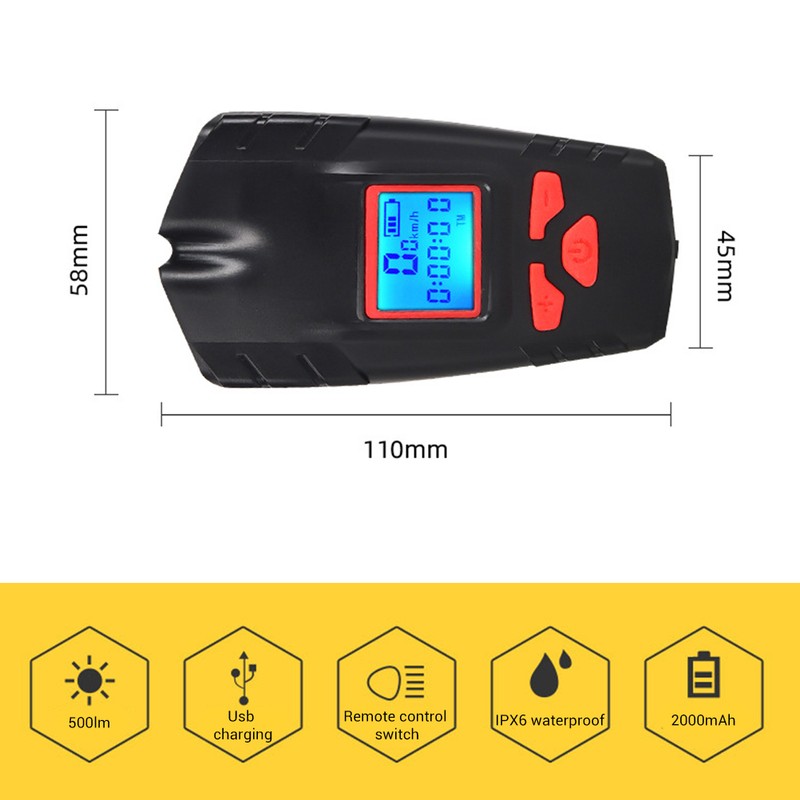 USB Rechargeable Bike Light with Bike Bell 4 Lighting Mode