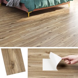 Livelynine 16-Tiles 6X36" Vinyl Flooring Peel and Stick Floor Tile Natural Wood Look Planks Laminate Flooring Waterproof Vinyl Plank Flooring for Bathroom Kitchen Bedroom Stick on Floor Tiles Stickers