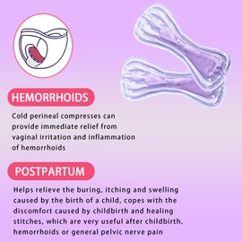 Ruheaou Perineal Cooling Pad, Postpartum Cold Packs Gel Bead Ice Pack Cold Therapy for Women After Pregnancy and Delivery (Purple)