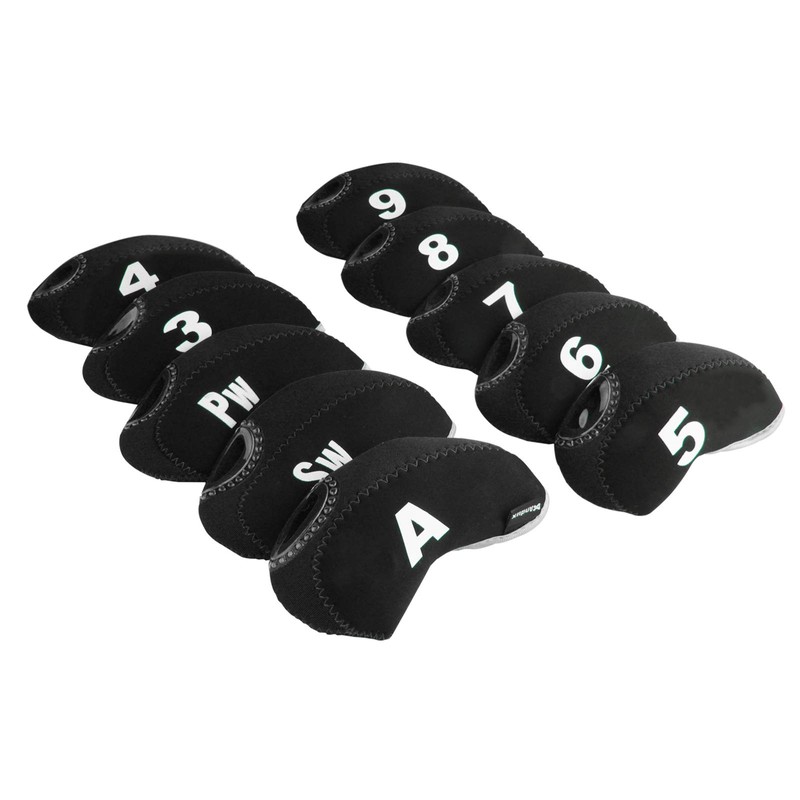 Andux Number Print Golf Iron Club Head Covers with Transparent