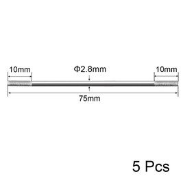 uxcell M3x75mm Pushrod Connector Stainless Steel Rod Linkage,for RC Boat,Car,Airplane,Helicopter,5pcs