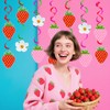 48 Pcs Strawberry Hanging Swirl Banner, Strawberry and Flower Berry