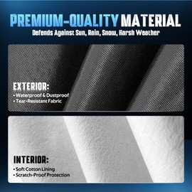 Holthly Half Car Cover Top for Sedan/Coupe/Cabrio, Windshield Cover for Ice and Snow, Roof Car Cover Waterproof All Weather with Reflective Strips and Side Elastic Hooks. H2 (Up to 128 inch)