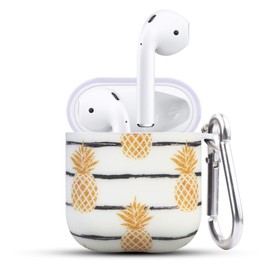 HIDAHE Cute Luxury Hard Designer Protective for Airpods Case for Girls Kids Compatible with for AirPods Charging Case 2&1, Golden Pineapple