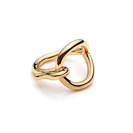 Round Love Knot Silk Scarf Ring Brooch for Women Minimalist Small Geometric Fashion Chic Shawl Scarves Buckle Wrap Clip Comfort Fit Finger Ring Size 8 Decoration Jewelry Gift (Gold)