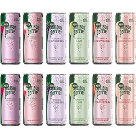Sparkling Water Variety Pack – 12 Slim Cans (12 oz / 330 mL) – Unsweetened, Zero Sugar, Naturally Flavored – Low-Calorie Sparkling Beverage