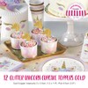 Gold Glitter Unicorn Cupcake Toppers