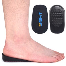SQHT Plantillas de aumento de altura – Insertos de elevación de talón para discrepancias de longitud de pierna y tendinitis de Aquiles, talonera para hombres y mujeres (pequeño (2,5 cm de altura)