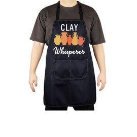 CENWA Clay Whisperer Funny Pottery Apron Pottery Lover Gift Adjustable Apron For Pottery Teacher Student (Clay Whisperer apron ca)