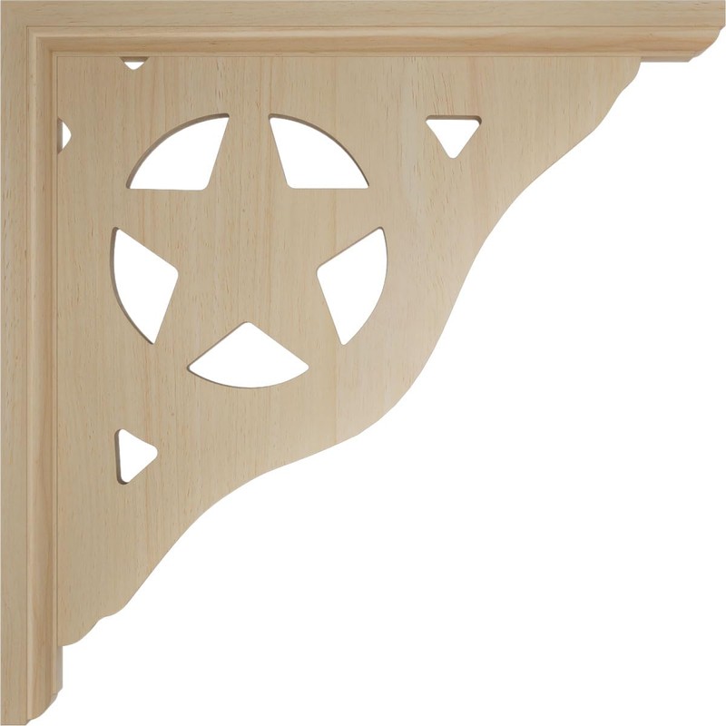 Ekena Millwork BKT01X10X10AURW Austin Wood Brackets, 1 1/2"W x 10"D