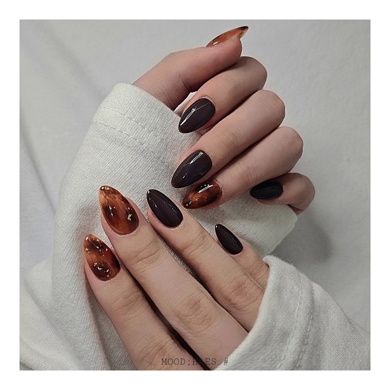 [M;H #] Autumn Pumpkin Handmade Nail Tips - Enter Lake
