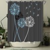 WELMECO Dandelion Shower Curtain Blue and Grey Grey Shower Curtain