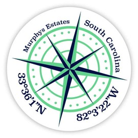 Murphys Estates South Carolina 4-Inch Fridge Magnet Latitude Longitude Compass Design