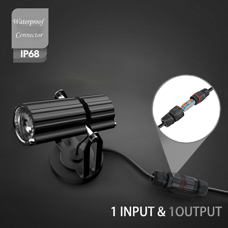 2 Pcs 2-pin IP68 outdoor waterproof junction box cable connector/quick