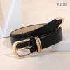 WERFORU Women's Leather Belt with Gold Buckle Ladies Fashion Faux