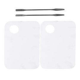 MERRYHAPY 2 Sets Transparent Acrylic Palette Kit for Nail Art and Makeup Smooth Surface for Easy Cleaning Durable Material for Long Term Use for DIY Manicure and Makeup Applications