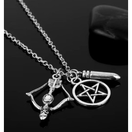 Pinstant Supernatural TV Show Fantasy Horror Drama Magic Pentagram Kaz 2Y5 Angel Necklace