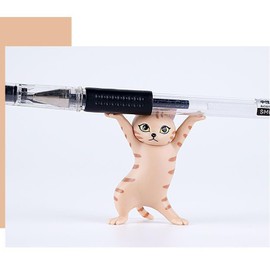 Molishan Cute Cat Pen Holder - Kawaii Room Office Work Decor, Funny Desk Accessories Gift For Friends Family 3pcs