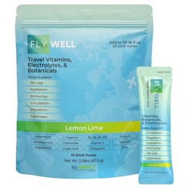 Travel Vitamin Tonic for Flight, Jet Lag, Hydration, Circulation, Digestion & Immune Support, Promotes Calmness, Electrolyte Powder, Travel Essentials
