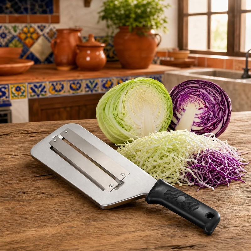 Cortador de repollo,con mango de agarre cómodo Cuchilla de acero