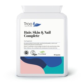 Hair Skin and Nails Complete 90 Capsules - Premium Daily Supplement with Vegan Collagen Formation, Biotin, Coconut, Avocado, Hyaluronic Acid and Aminos - for Men & Women