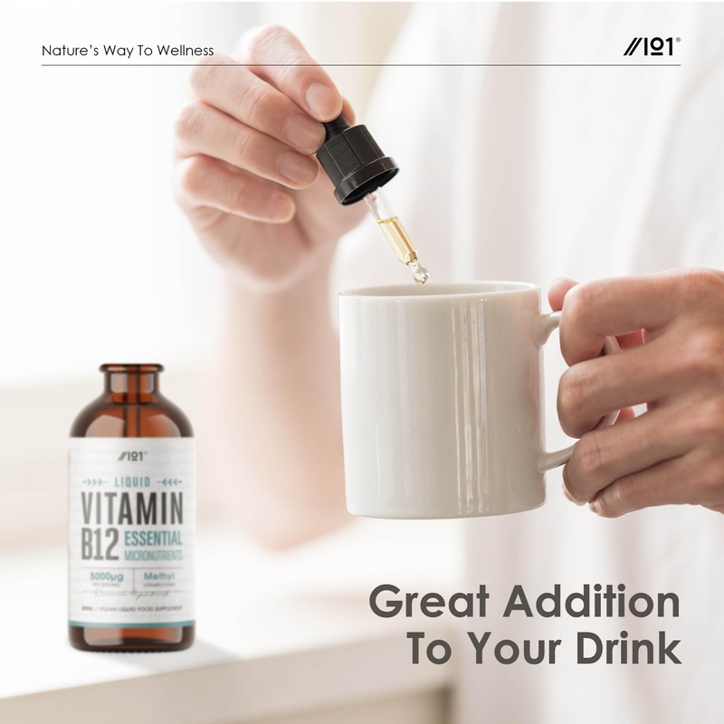 Vitamin B12 Liquid Drops 5000mcg - 60ml (2 Months Supply)
