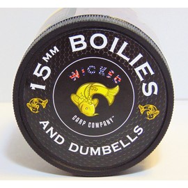 Wicked Carp Company 8oz (~40/tub) 15mm Strawberry Boilies & Dumbells | Hard Dough Carp Bait & Catfish Bait