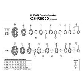 Shimano CS-6800 Y1Y914000 Repair Parts, 14T Gear A (11-23T, 11-25T, 11-28T, 11-32T, 12-25T)