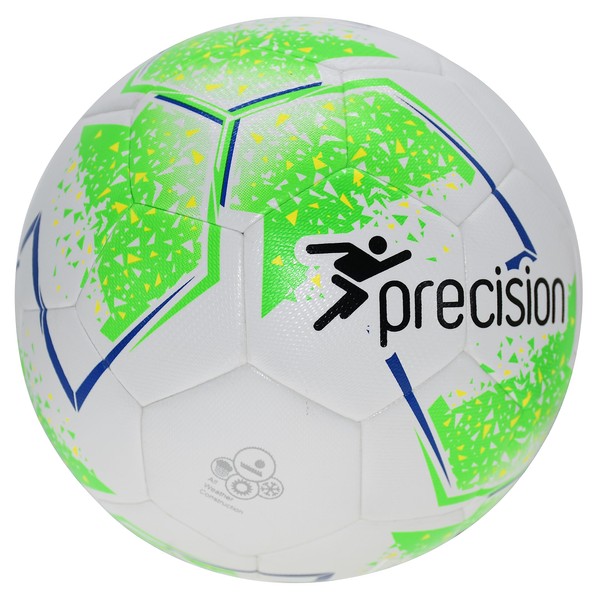 Precision Unisex's Fusion Sala Futsal Ball, White/Fluo Green/Fluo Yellow/Blue, 4