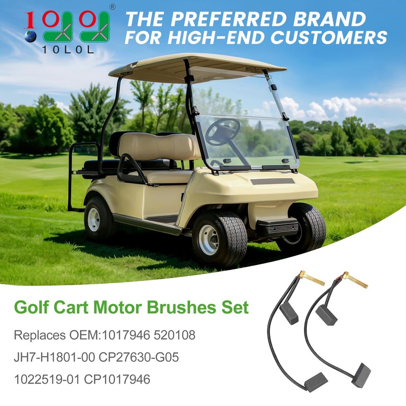 10L0L Golf Cart Motor Brushes Set 36 & 48-Volt Fits