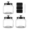 Hyperspace Glass Cookie Jar Food Container with Airtight Black Metal