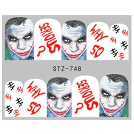 10 Joker Why So Serious HA HA Nail Stickers Punk Gothic Rockabilly Nail Wrap Decals Sticker