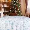 Sliner Christmas Round Plastic Tablecloth 84'' Winter Snowflakes Tablecloth Disposable
