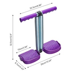 COVVY Elastic Sit Up Pull Rope Dual Spring Tension Foot Pedal Abdomen Leg Exerciser Tummy Trimmer Equipment Bodybuilding Expander for Fitness Yoga Training (Purple)