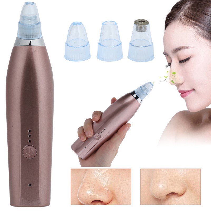 Rechargeable Electric Blackhead Removal Machine Vacuum Suction Face Pore CleanerChampagne